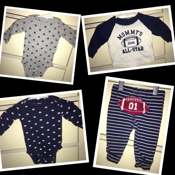 Carter's Other - •Carters baby boy football themed 4pc. Mix’n’ match outfit set🏈EUC🏈3m